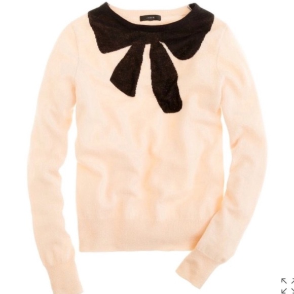 J. Crew - Cream & Black Giant Bow Sweater - Picture 2 of 6